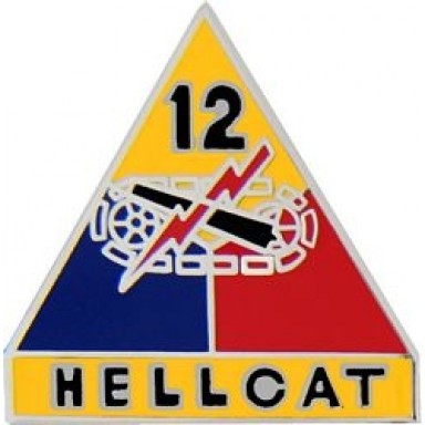 USA 12th Armored Div Small Hat Pin