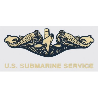 Submarine Dolphin Gold Decal