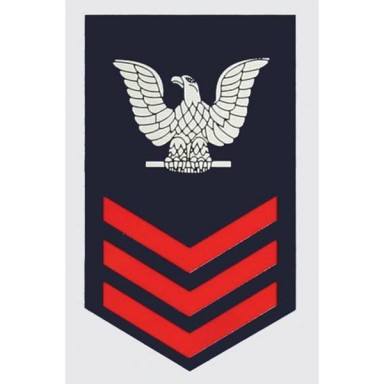 USN Rank E-6 1st Class (Red) Decal