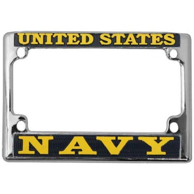 US Navy Motorcycle Chrome License Plate Frame