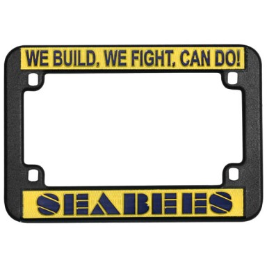 Seabees Plastic Motorcycle Plastic License Plate Frame