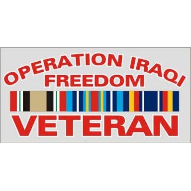 Operation Iraqi Freedom Veteran with Ribbon Decal 