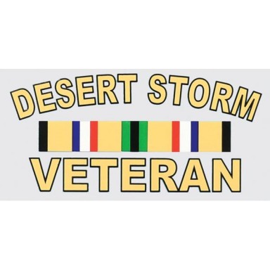 Desert Storm Veteran with Ribbon Decal 