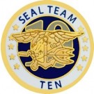 USN Seal Team 10 Small Hat Pin