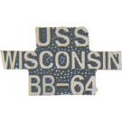 USN USS Wisconsin Small Hat Pin