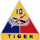 USA 10th Armored Div Small Hat Pin