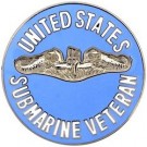 USN Submarine Vet Large Hat Pin