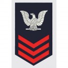USN Rank E-6 1st Class (Red) Decal